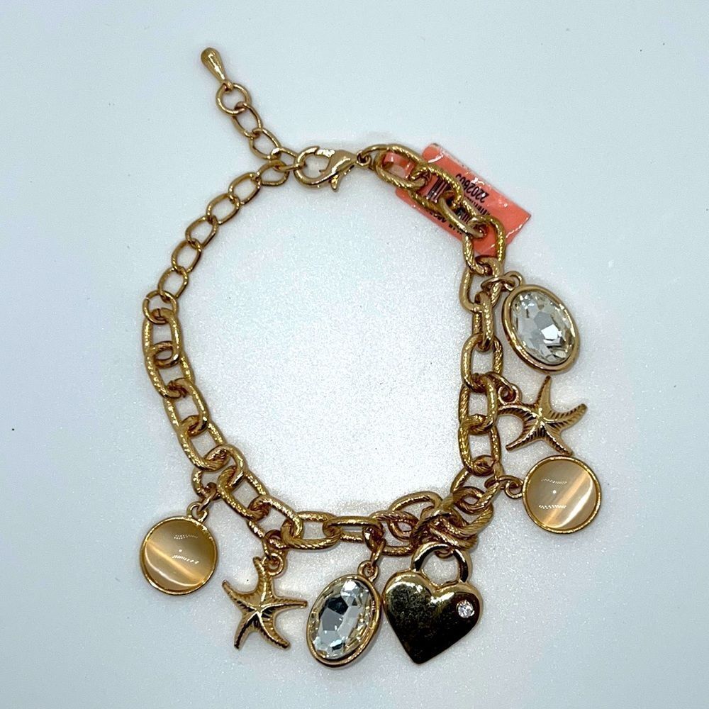 Beautiful Gold Beach Themed Charm Bracelet